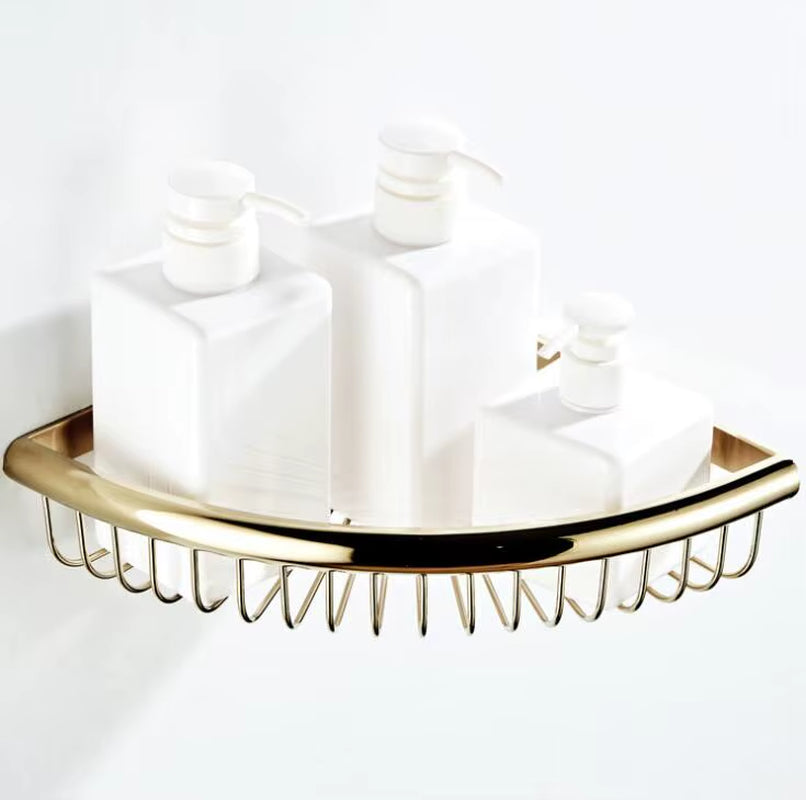 Luxury Gold/Chrome/Vintage Bathroom Brass Shelves Shampoo Holder Corner Bath Basket Bathroom Accessories Bath Hardware