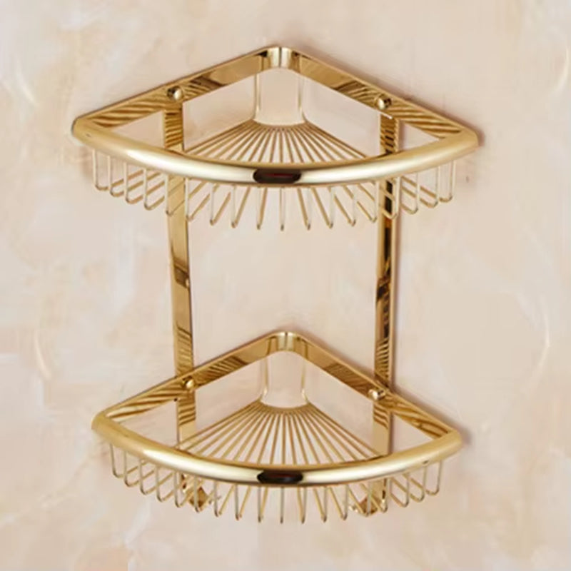 Luxury Gold/Chrome/Vintage Bathroom Brass Shelves Shampoo Holder Corner Bath Basket Bathroom Accessories Bath Hardware