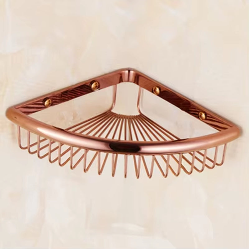 Luxury Gold/Chrome/Vintage Bathroom Brass Shelves Shampoo Holder Corner Bath Basket Bathroom Accessories Bath Hardware