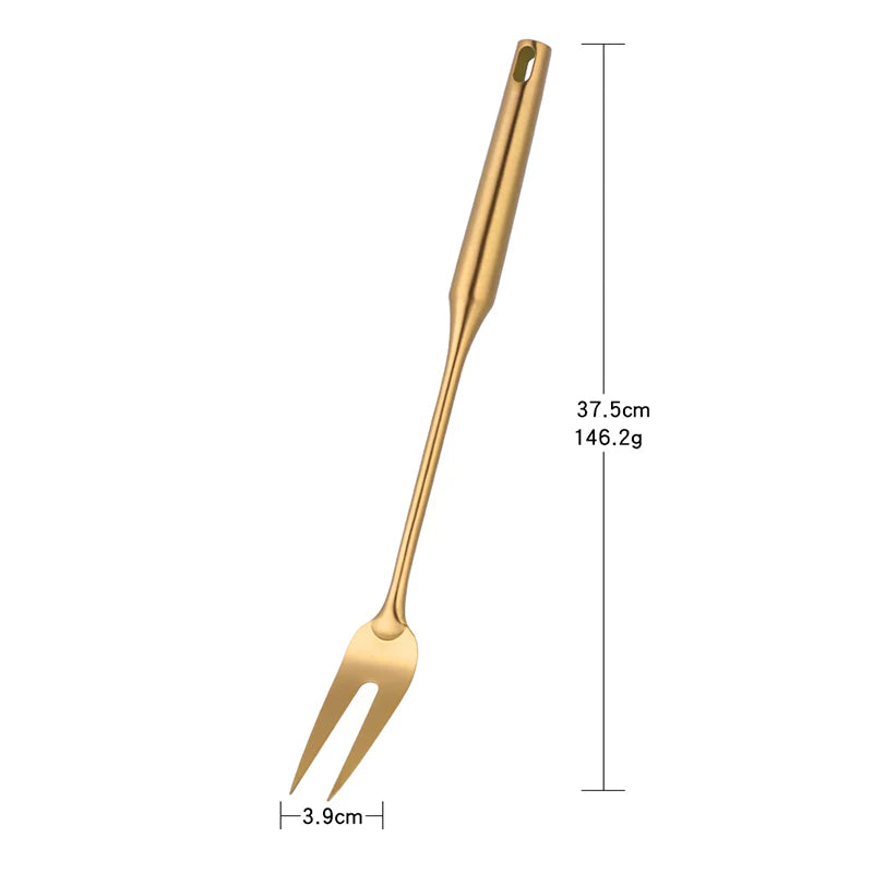 1PC Stainless Steel Cooking Tools Set Gold Soup Ladle Spoon Slotted Shovel Turner Cooking Utensils Spatula Strainer Pasta Server