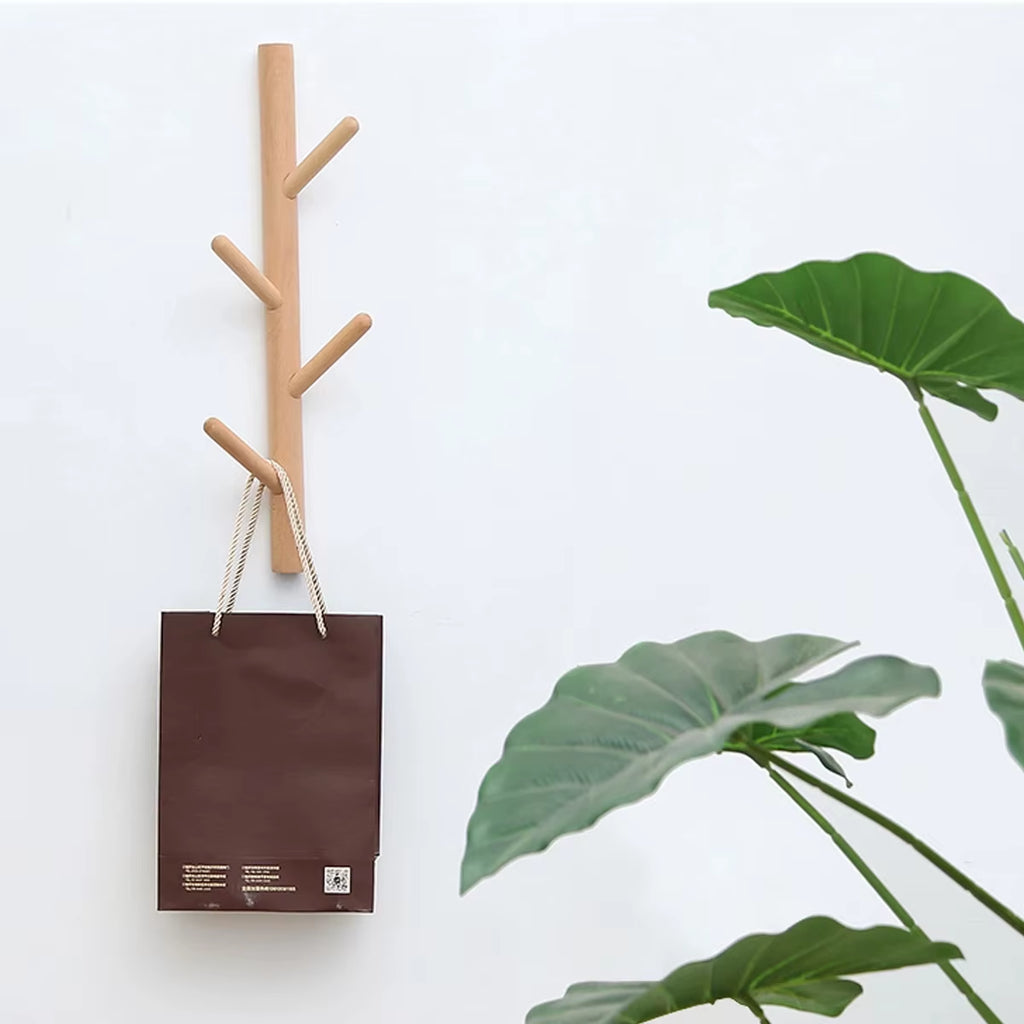 Wooden Coat Rack Nordic Creative Clothes Storage Hook Wall Hanging Hanger Home Decor Hanger Hooks Coat Hooks Rack
