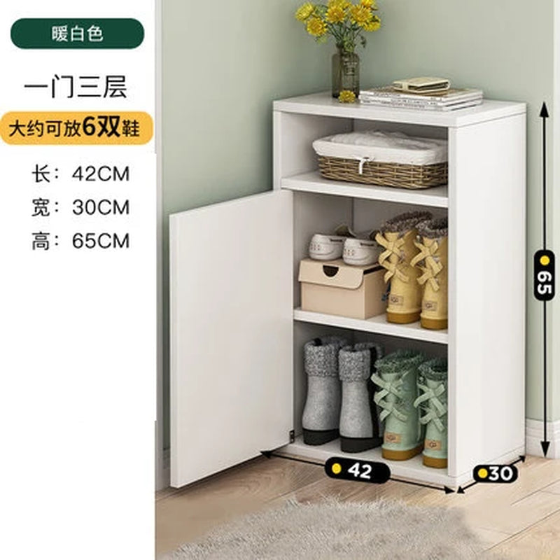 Household Multi-Layer High Vertical Shoe Cabinet, Small Narrow Door, Large Capacity, Simple Indoor Dust-Proof Storage Shoe Rack