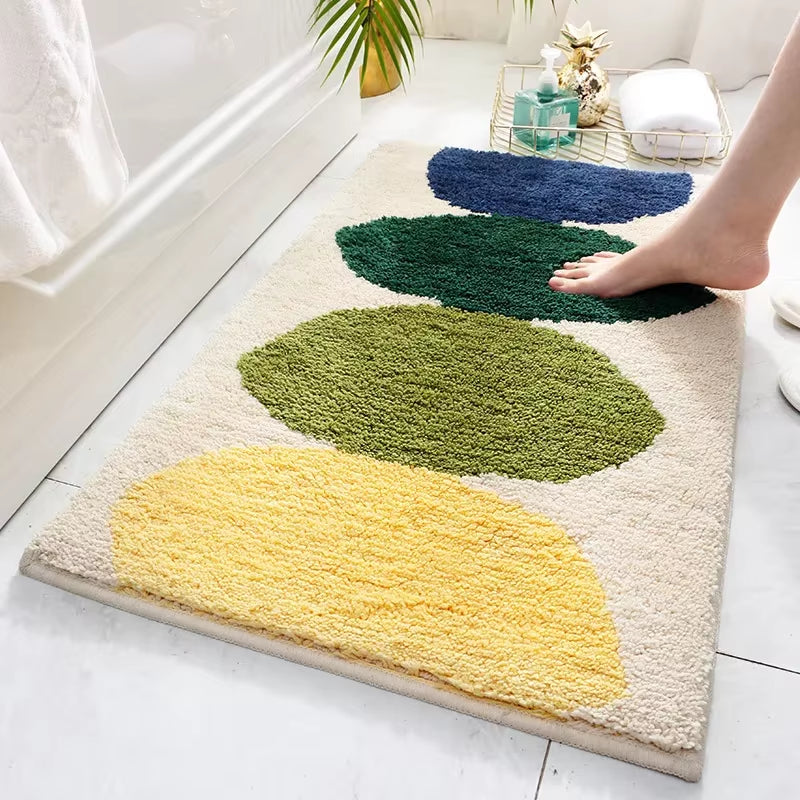 High Quality Bath Mat Simple Style Flocking Bathroom Non-Slip Mat Bathroom Door Mat Microfiber Bathroom Carpet