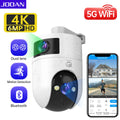 JOOAN 4K Outdoor Wifi Surveillance Camera Dual Lens External 5G Wifi IP Cameras Auto Tracking Security PTZ Cam CCTV Audio Video