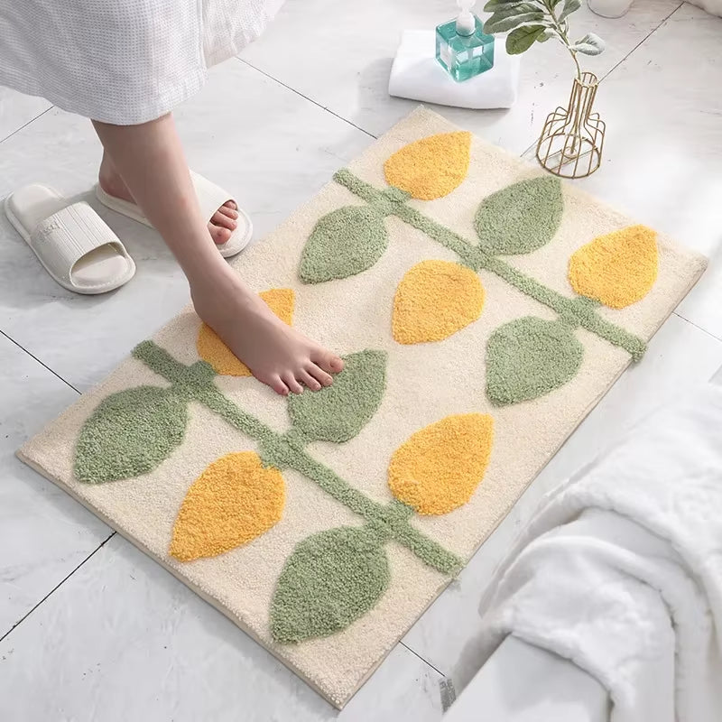 High Quality Bath Mat Simple Style Flocking Bathroom Non-Slip Mat Bathroom Door Mat Microfiber Bathroom Carpet