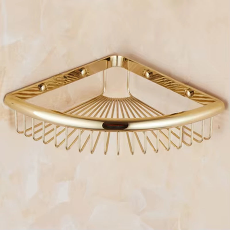 Luxury Gold/Chrome/Vintage Bathroom Brass Shelves Shampoo Holder Corner Bath Basket Bathroom Accessories Bath Hardware