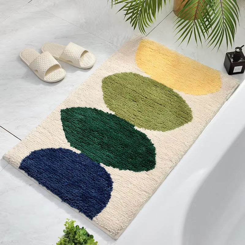 High Quality Bath Mat Simple Style Flocking Bathroom Non-Slip Mat Bathroom Door Mat Microfiber Bathroom Carpet