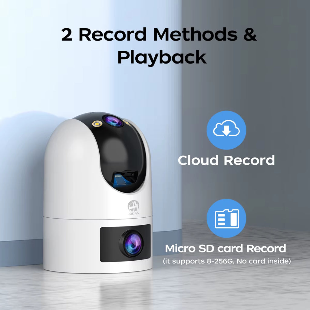 JOOAN 4K Outdoor Wifi Surveillance Camera Dual Lens External 5G Wifi IP Cameras Auto Tracking Security PTZ Cam CCTV Audio Video