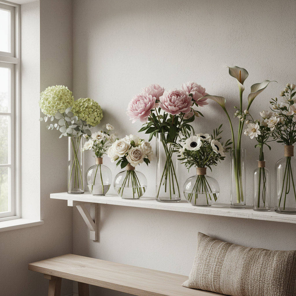 Vases verre transparent décoration murale - Style minimaliste scandinave