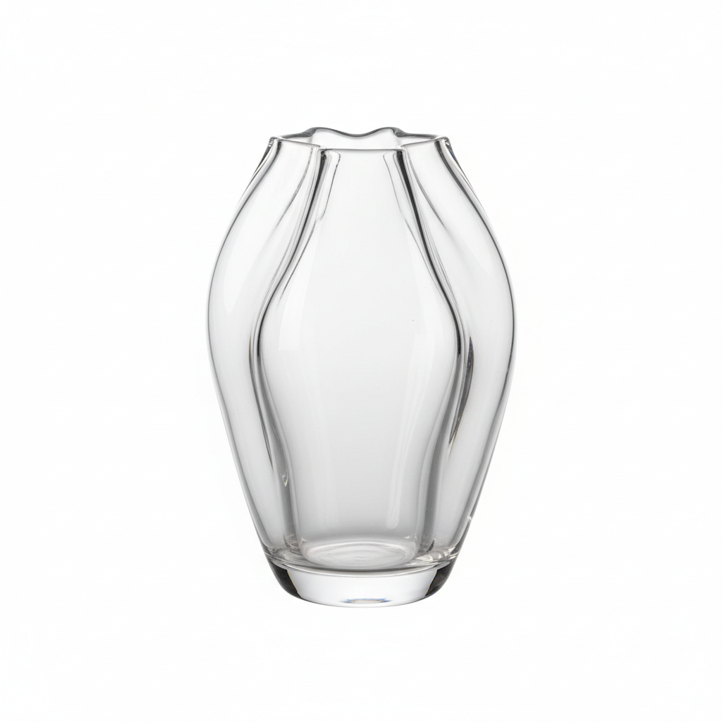 Vase verre fait main transparent forme - Déco mariage événement