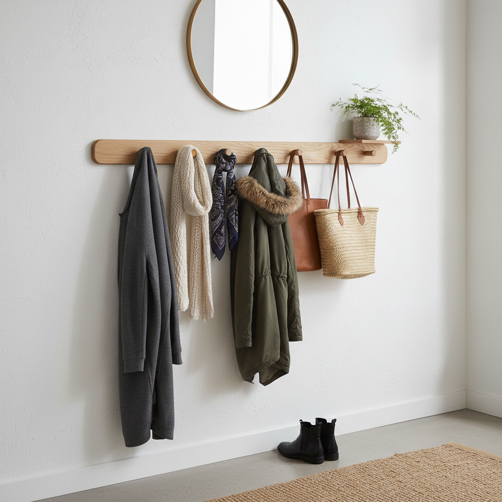 Porte-manteau nordique mural avec vêtements - Rangement élégant